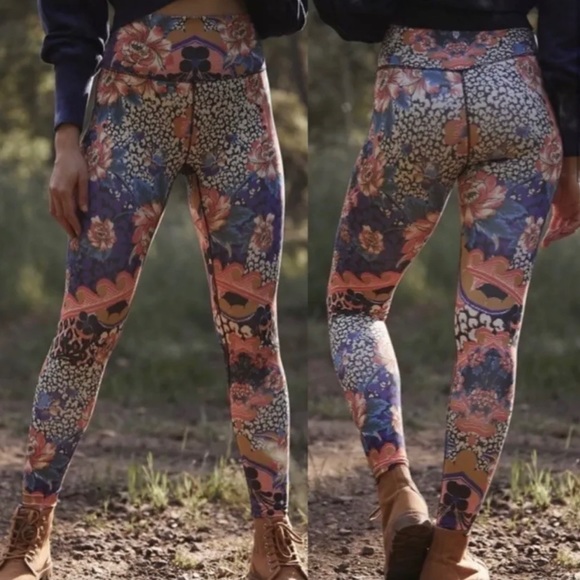 Free People Loose Control Printed Leggings in Wild Garden - Picture 4 of 5